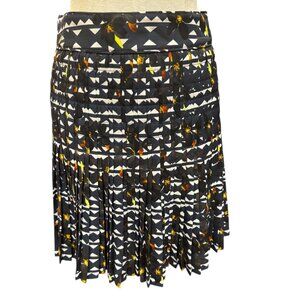 J.Crew Pleated Lattice Skirt Hidden Floral Blue Lined Size 0